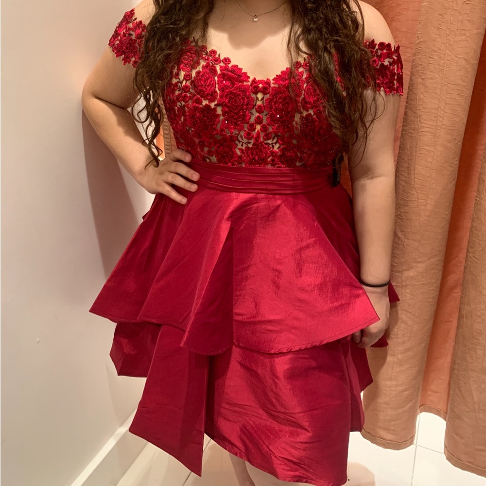 Camille La Vie Off the shoulder Red dress